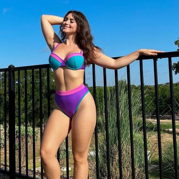 93 Play Street NWOT Retro Confetti Sadie Bikini TOP Size M - Picture 3 of 11